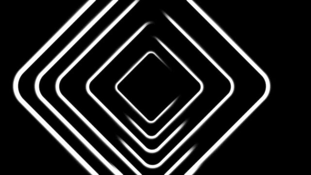 White glowing concentric rounded square animation pattern on black background