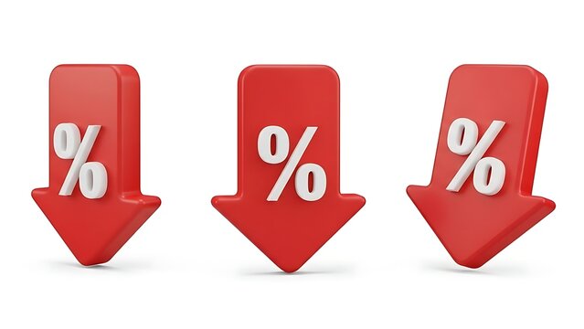 Discount percentage down arrows