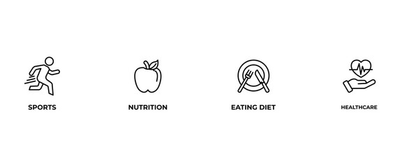 Healthy lifestyle banner web icon vector illustration concept with icon