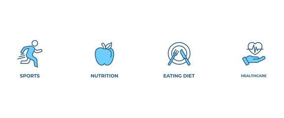 Healthy lifestyle banner web icon vector illustration concept with icon