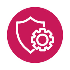 Obraz premium Security gear icon isolated on transparent background