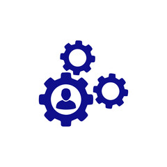 Obraz premium Teamwork gears icon isolated on transparent background