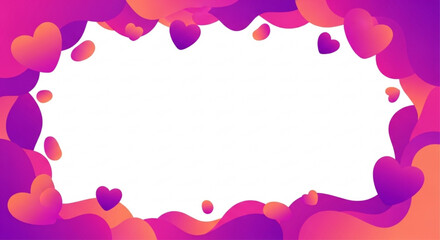 Modern liquid gradient valentine heart frame.