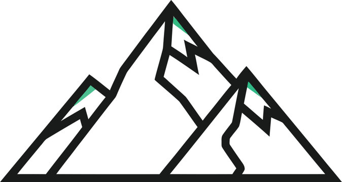 Simple minimalist logo design featuring a stylized mountain range in black outline