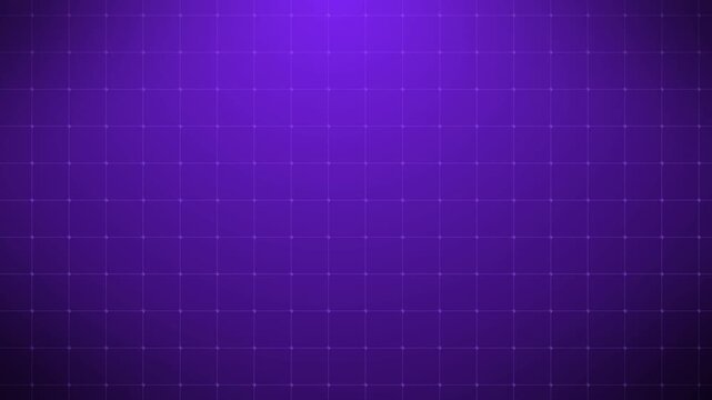 Abstract futuristic purple technology background featuring a clean grid pattern with subtle moving nodes and lines. Ideal for science fiction, cyber, and digital interface concepts.