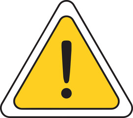 Warning Sign Line Style Symbol Isolated on White Background