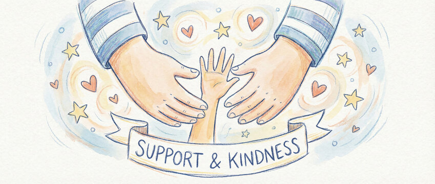 Helping Hands Support Gesture Illustration