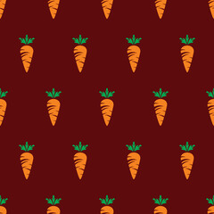 Seamless Carrot Pattern Design. Vegetable wallpaper. Carrot background Vector