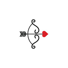 Cupid love arrow logo design
