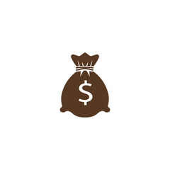Brown money sack illustration design