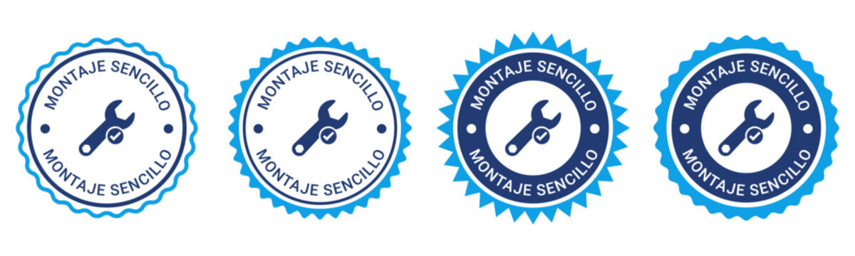 Insignias ajustables de montaje sencillo en color azul colecci&oacute;n premium