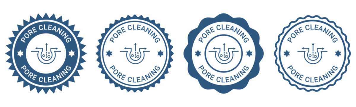 Pore cleaning adjustable length cosmetic badge labels and seals collection