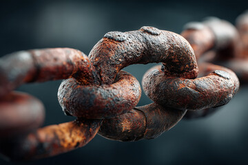 Industrial steel chain link.