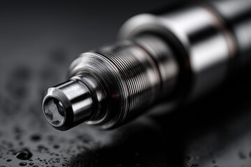 Single hydraulic piston.