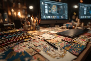 Naklejka premium Graphic background business work finance people community 3D surreal graphic copyspace illustration