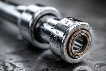 Single hydraulic piston rod.