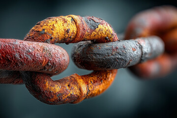 Industrial steel chain link.