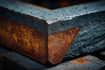 Steel I-beam corner.