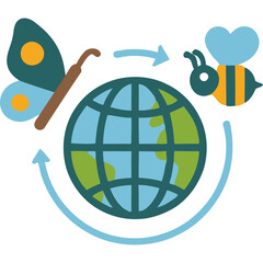 Electronic waste disposal illustration showing a trash bin with circuit board and lightning bolt symbol