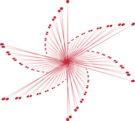 Abstract Red Radial Burst Design Element Vector
