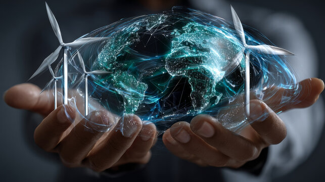 3D Save the planet. Sustainable economic growth strategy, recourses reuse reduce co2 emission climate impact. ESG, green energy industry. Vector 3D illustration. Environmental protection, renewable