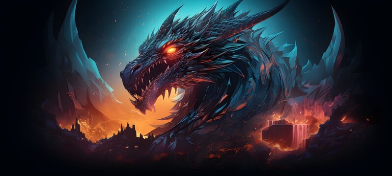 dragon busther vector illustration t-shirt design ,generative AI