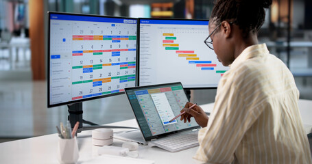 Agile Business Manager Organizing Project Schedule