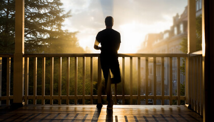 Spooky Shadow Presence in Theater Balcony Vanishing into Darkness