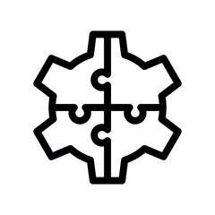 Obraz premium Mechanical Gear Composed of Jigsaw Puzzle Pieces