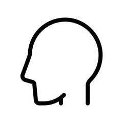 Naklejka premium Side Profile Outline of Human Head Silhouette