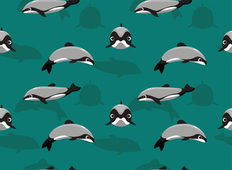 Maui Dolphin Cartoon Seamless Pattern Background Wallpaper