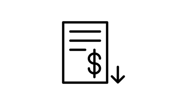 Financial invoice price reduction animated icon