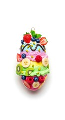 Obraz premium Colorful Fruit Dessert Tower - A Delicious and Healthy Treat.