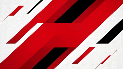 Abstract geometric pattern with red and black lines