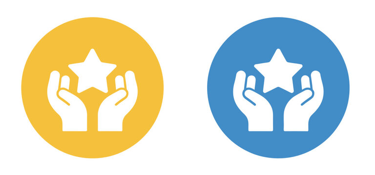 Hand and star icon for vip benefits, including premium, reward, and recognition symbols, suitable for loyalty programs, service apps, promotional graphics, and vector projects.
