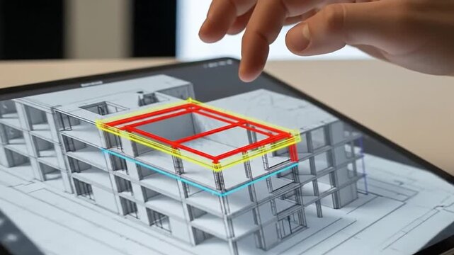 Hand Interacting with 3D BIM Model on Tablet for Architecture Planning