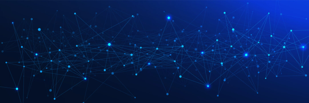 Futuristic network connection concept. Modern communication with connecting the dots and lines or plexus design. Suitable for science and technology. Vector