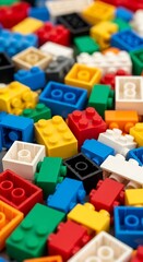 Fototapeta premium Colorful Lego Bricks - A Creative and Educational Toy for All Ages.