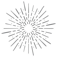 Obraz premium Drawn Sunburst Explosion Graphic with Radiating Rays and Dotted Lines