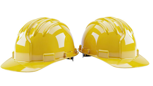 Two Yellow Hard Hats