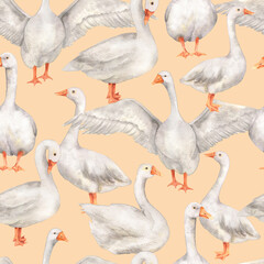 Obraz premium Seamless pattern of geese