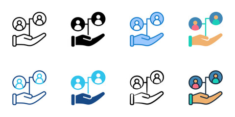 Fototapeta premium Account management icons set multiple style collection. Editable stroke 