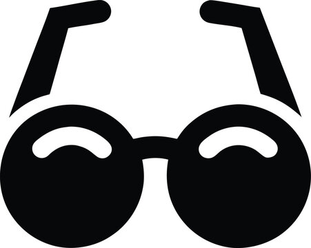 reading glasses round frame silhouette vector illustration on transparent background