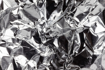 Crushed aluminum foil macro background