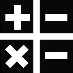 Obraz premium math equation symbols silhouette vector illustration on transparent background