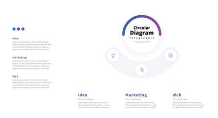 Modern minimalist, elegant,t clean, circular steps editable infographic design template vector
