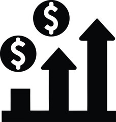 Obraz premium investment portfolio growth silhouette vector illustration on transparent background