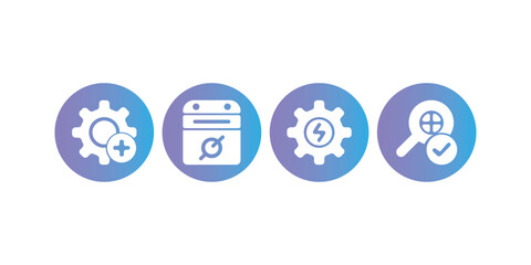 Naklejka premium Technical Settings and Verification Icon Set