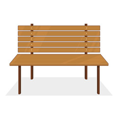 Wooden Park Bench cartoon cute
