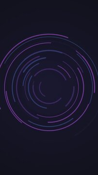 Abstract rotating circles with vibrant purple, blue, and pink hues